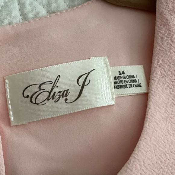 ELIZAJ Ella Ruffle Cascade Crepe Sheath Dress In Blush - Picture 12 of 14